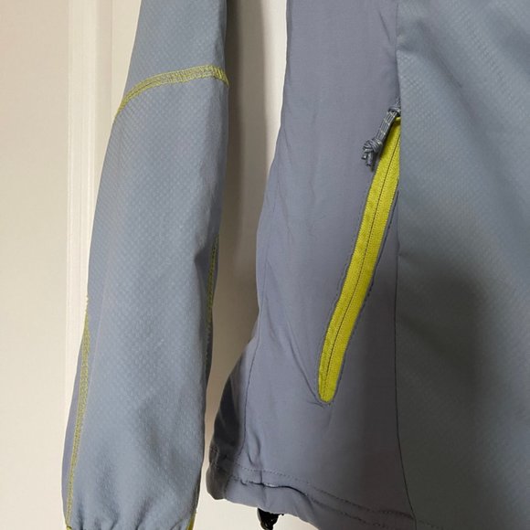 Columbia Blue Zip-Up with Neon Green Stitching - Picture 2 of 4